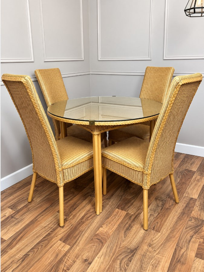 Refurbished Lloyd Loom Dining Set – Finished in Your Choice of Colour
