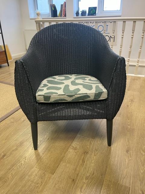 Lloyd Loom Egton Armchair in Farrow & Ball Off Black (Available:2)