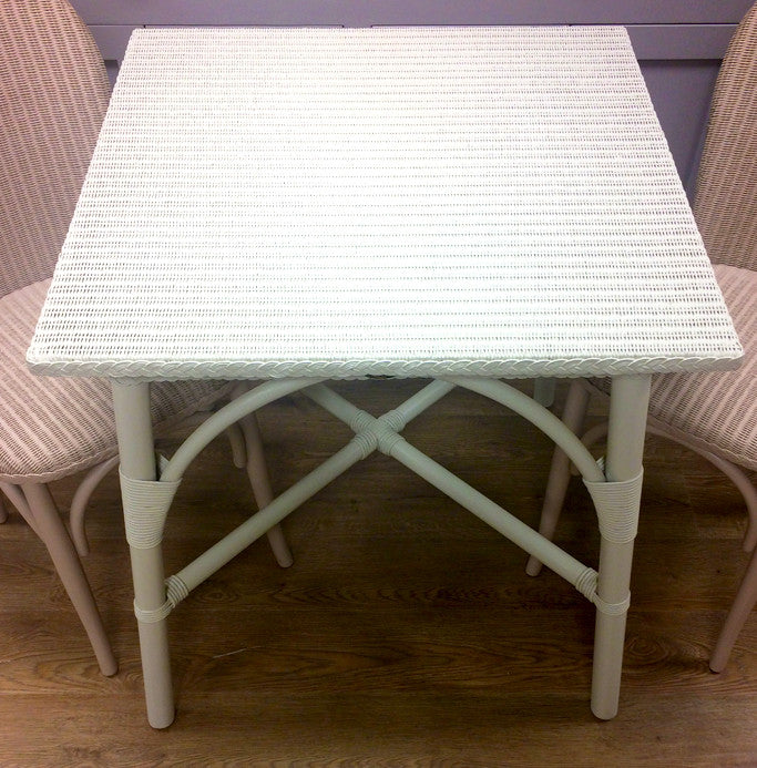 Lloyd loom Beverley tea table in chalk