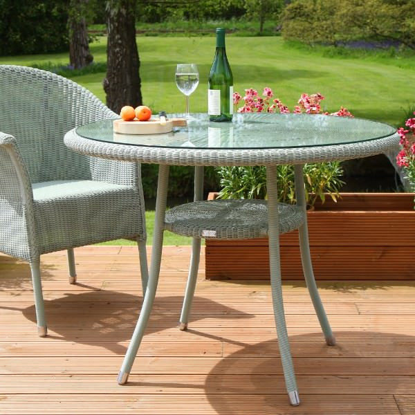 Bistro Outdoor Lloyd Loom Round Table Garden