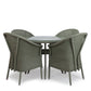 4 x Lloyd Loom Beverley Armchairs & 1x 1000mm Outdoor Bistro Table with glass top- Tea green