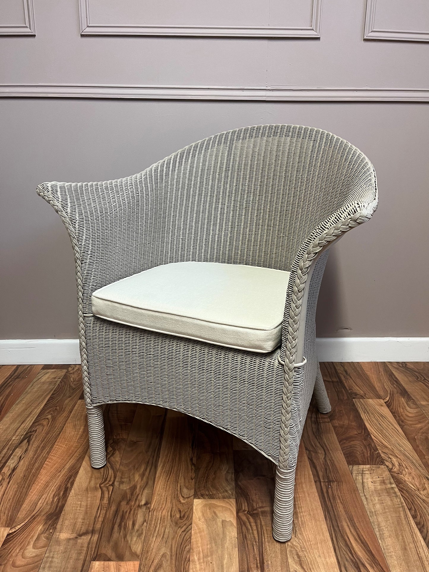 Whitby Lloyd Loom Armchair with Cushion - Painted in Any Colour