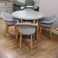 Eskdale dining table with 4 Eskdale dining chairs in Dove