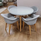 Eskdale dining table with 4 Eskdale dining chairs in Dove